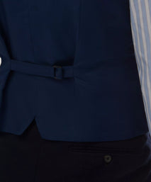 Navy Blue 4 Button Merino Wool Waistcoat