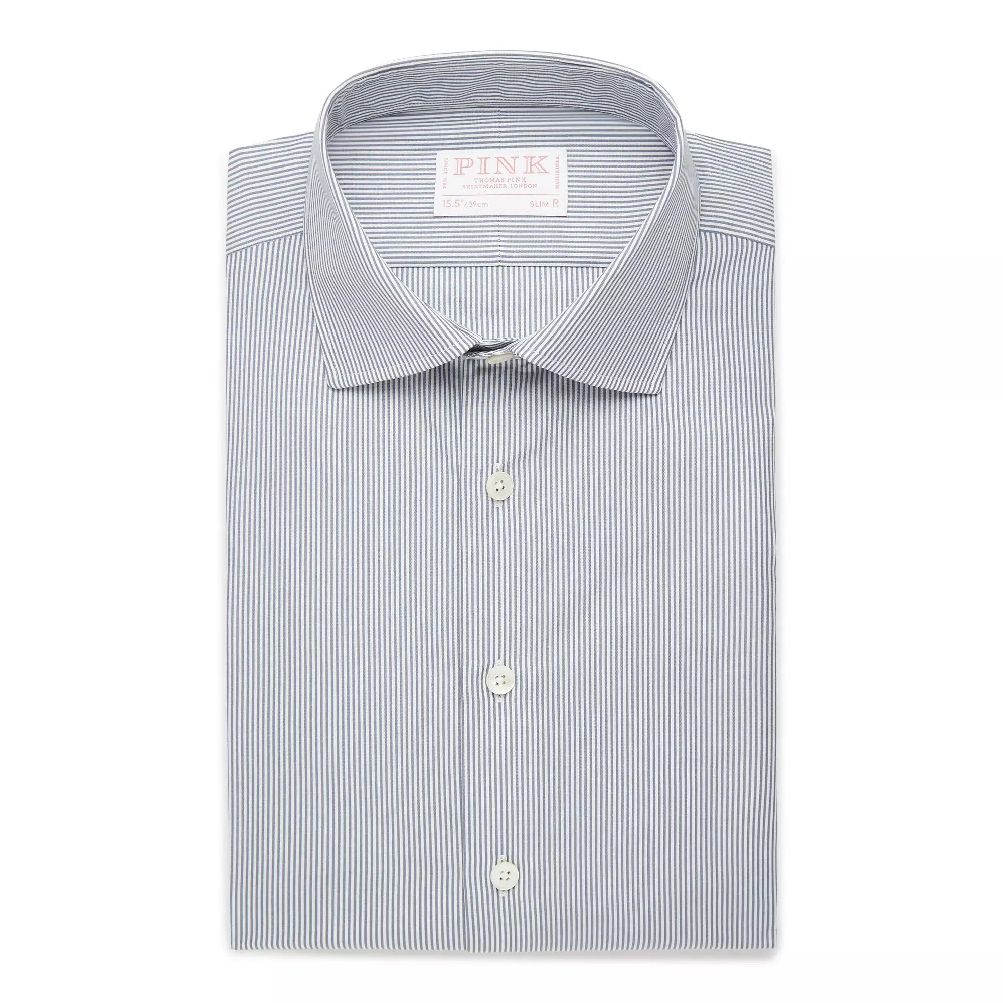 Seas Blue & White Slim Fit Supraluxe Fine Bengal Formal Shirt