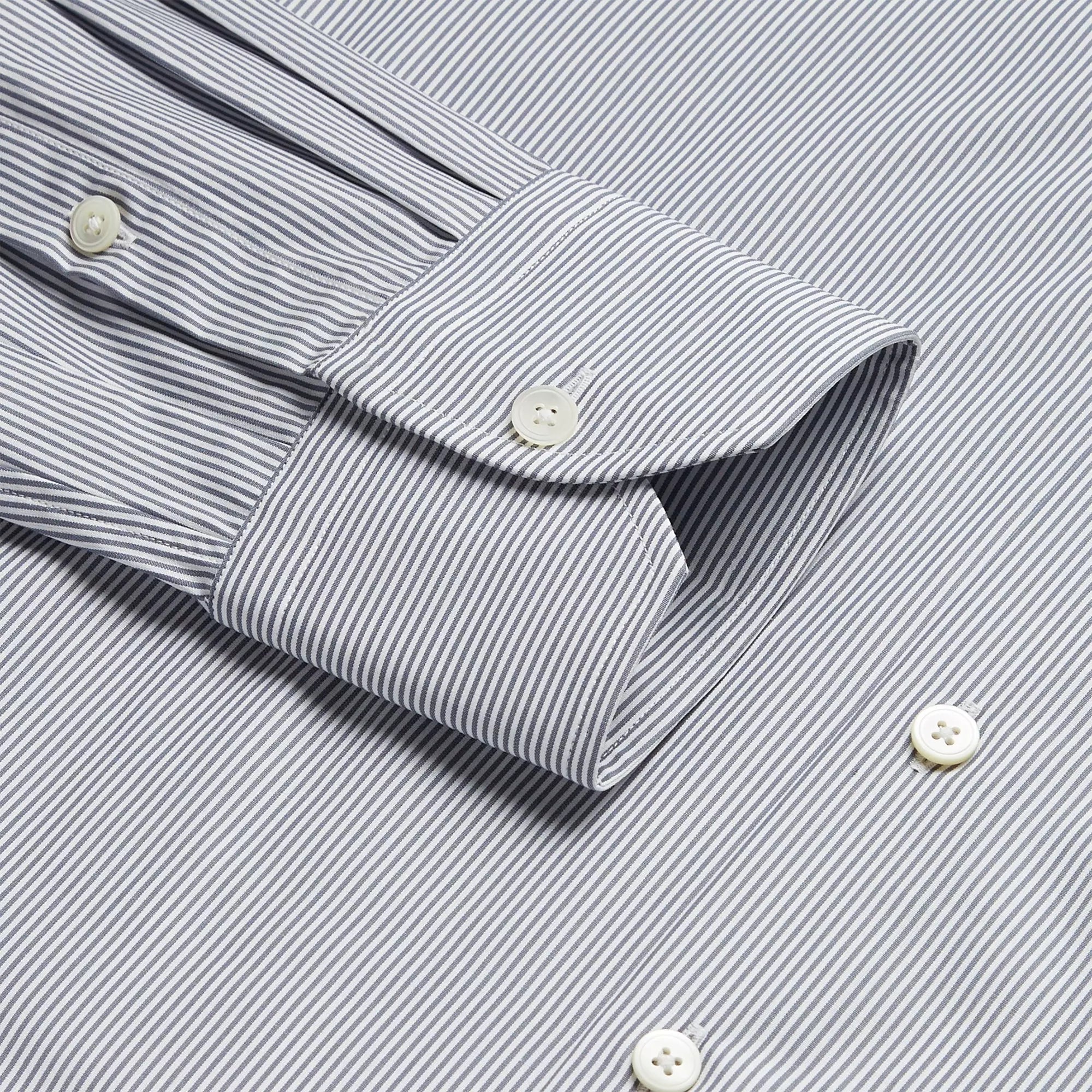 Seas Blue & White Slim Fit Supraluxe Fine Bengal Formal Shirt