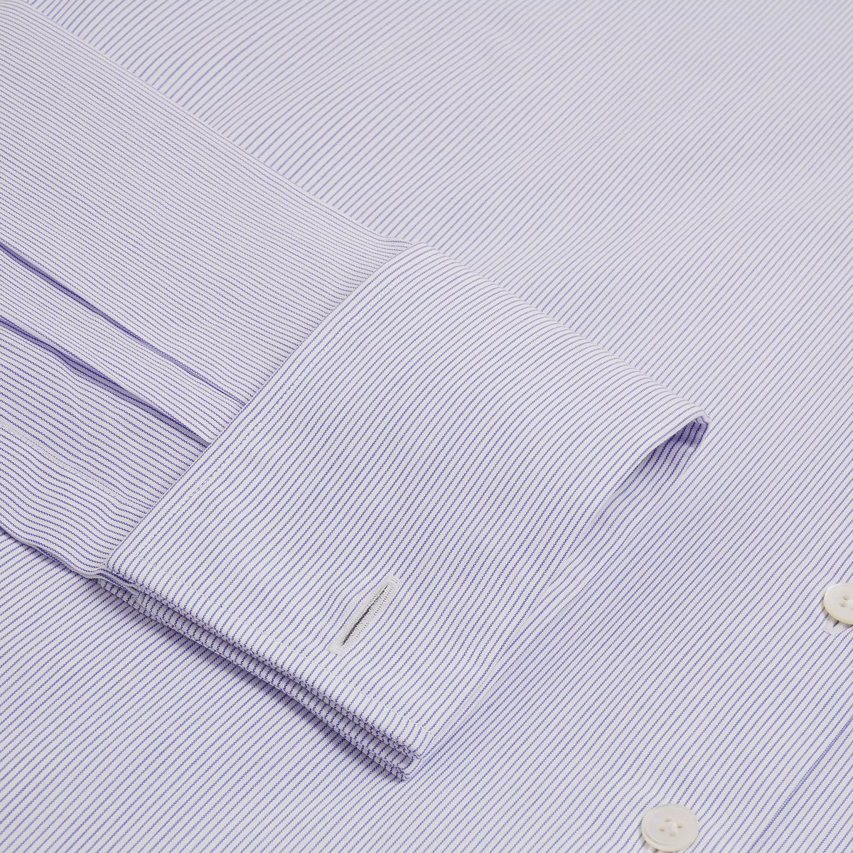 Deep Blue & White Slim Fit Double Cuff Pin Stripe Formal Shirt